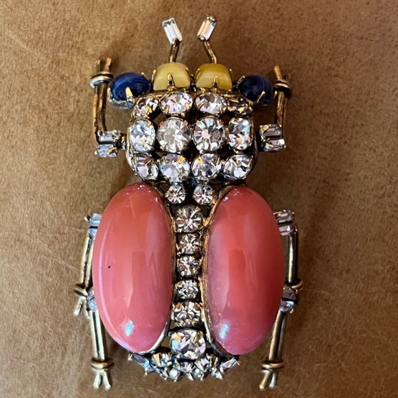 Vintage IRADJ MOINI Large Beetle Insect Bug Brooch Pin Costume Jewelry